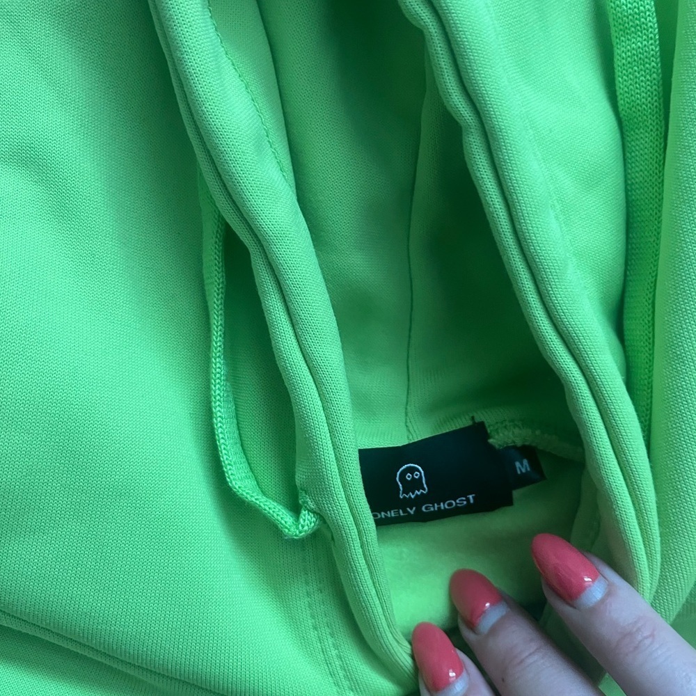 Lonely Ghost Green Embroidered Logo Hoodie — image 2 of 3